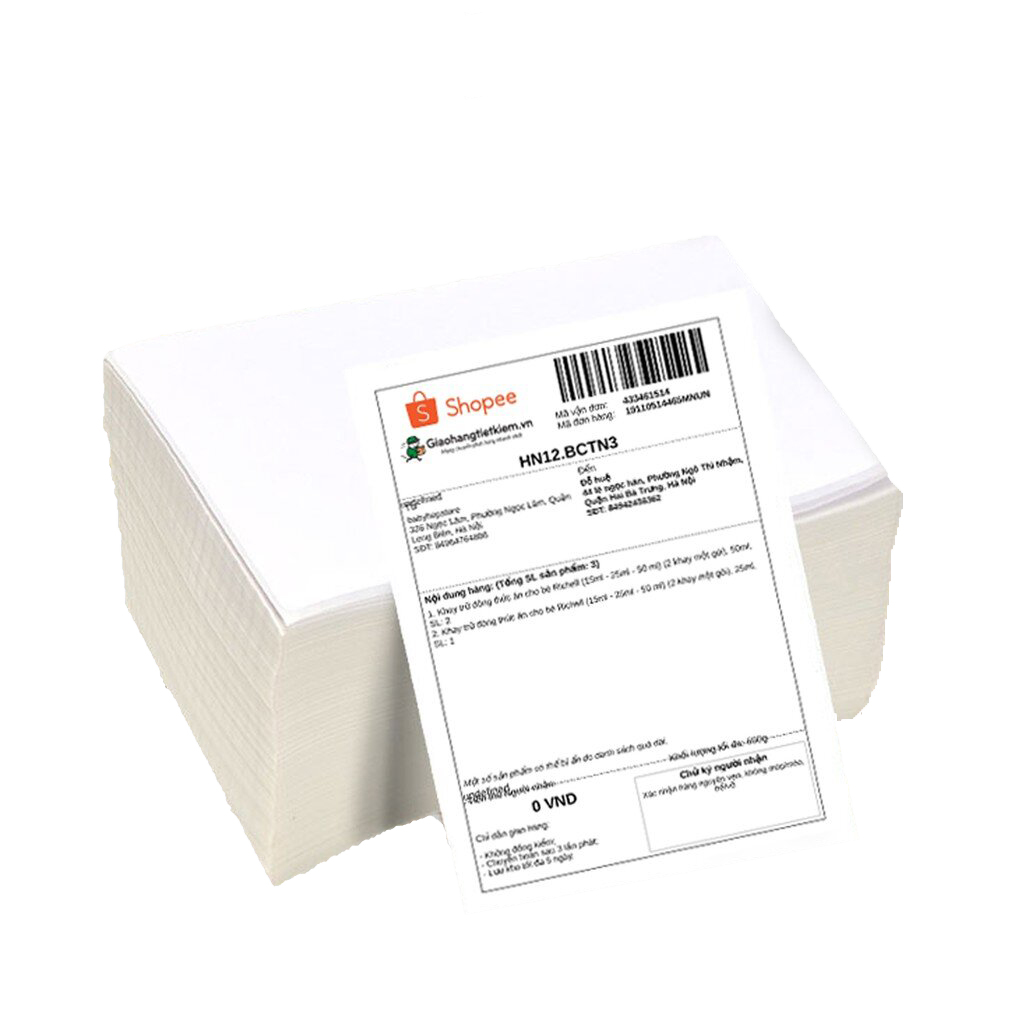 Giấy in đơn hàng khổ A6 dạng tệp